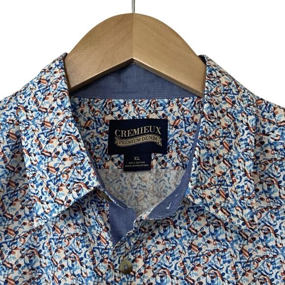 Cremieux Premium Denim Mens Size XL Button Up Shirt Long Sleeve Multicolor Print - Picture 6 of 10